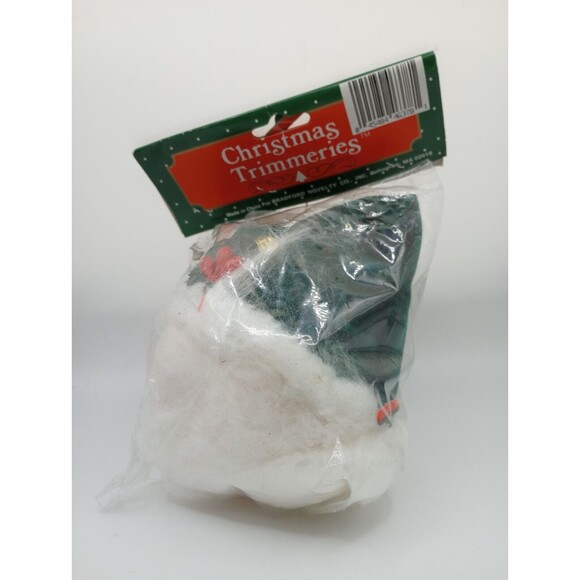 Vintage  Large Santa Head Star Hat Christmas Ornament Wire Glasses New Old Stock - Picture 2 of 6